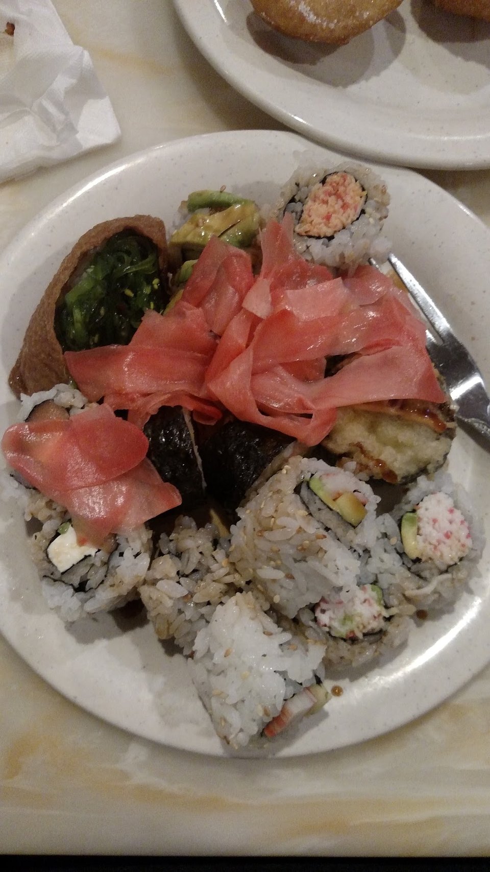 Simple menu showing rice and noodles