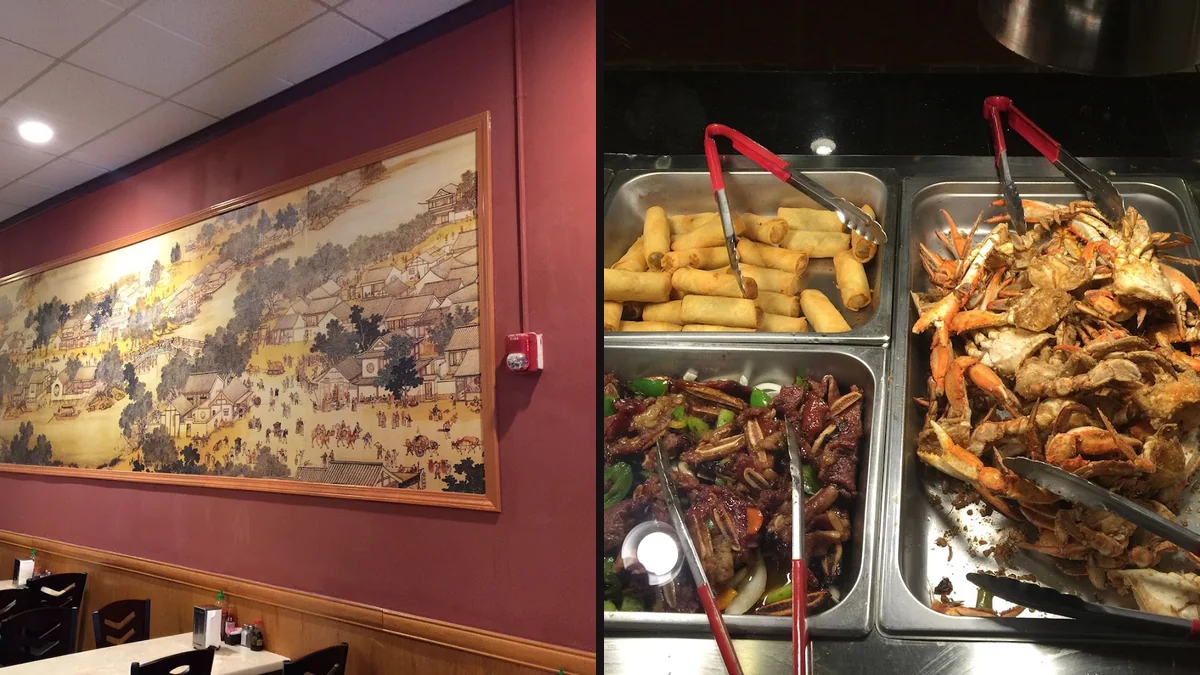 Casual dining room with buffet stations